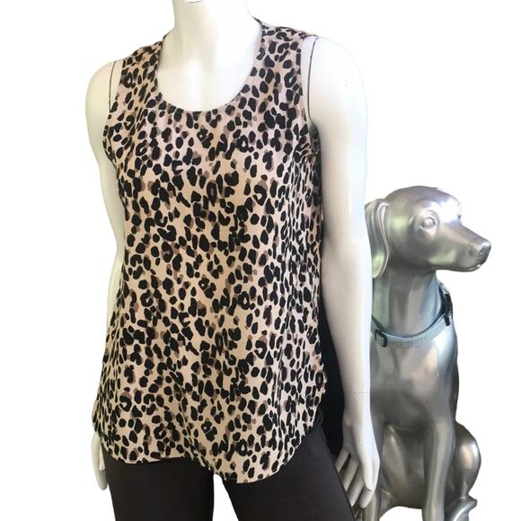 Halogen Leopard Print Polyester Brown Tank Women's Size Small - Picture 1 of 6